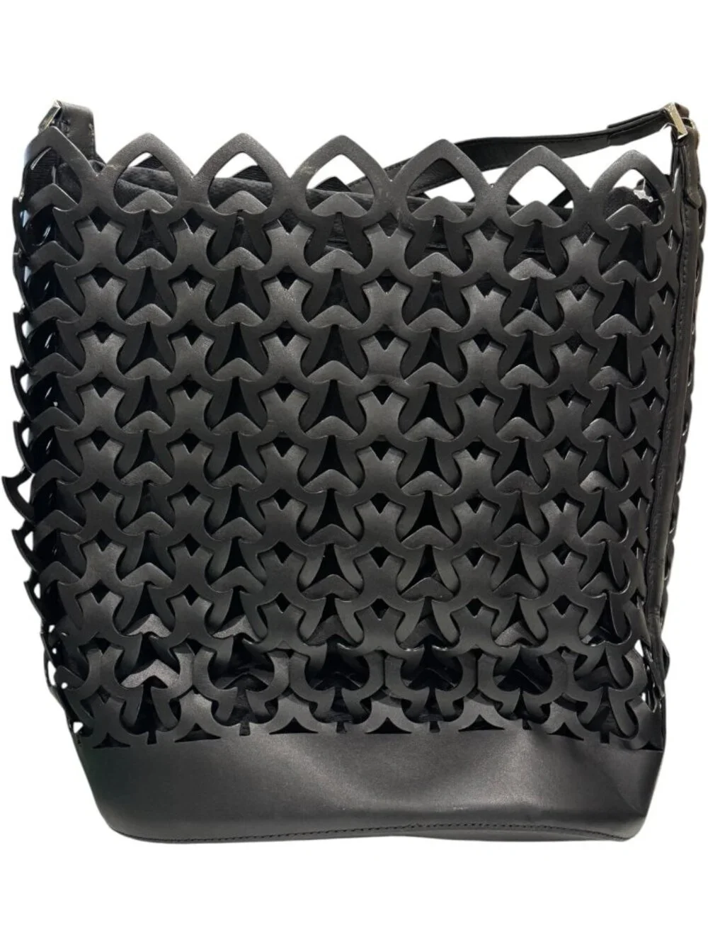 🖤 Kate Spade Black Laser Cut Scalloped Bucket Bag Removable Liner NWT
